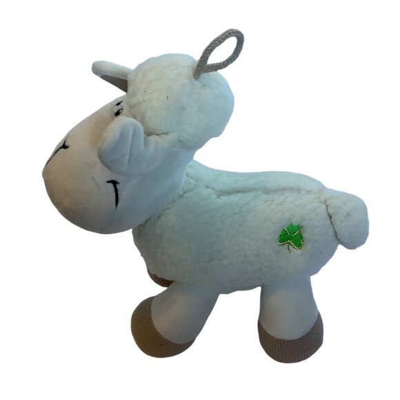 Allied Lamb Sheep Plush Irish With Shamrock Stuffed Animal 10" x 10" Hanging - Picture 3 of 8